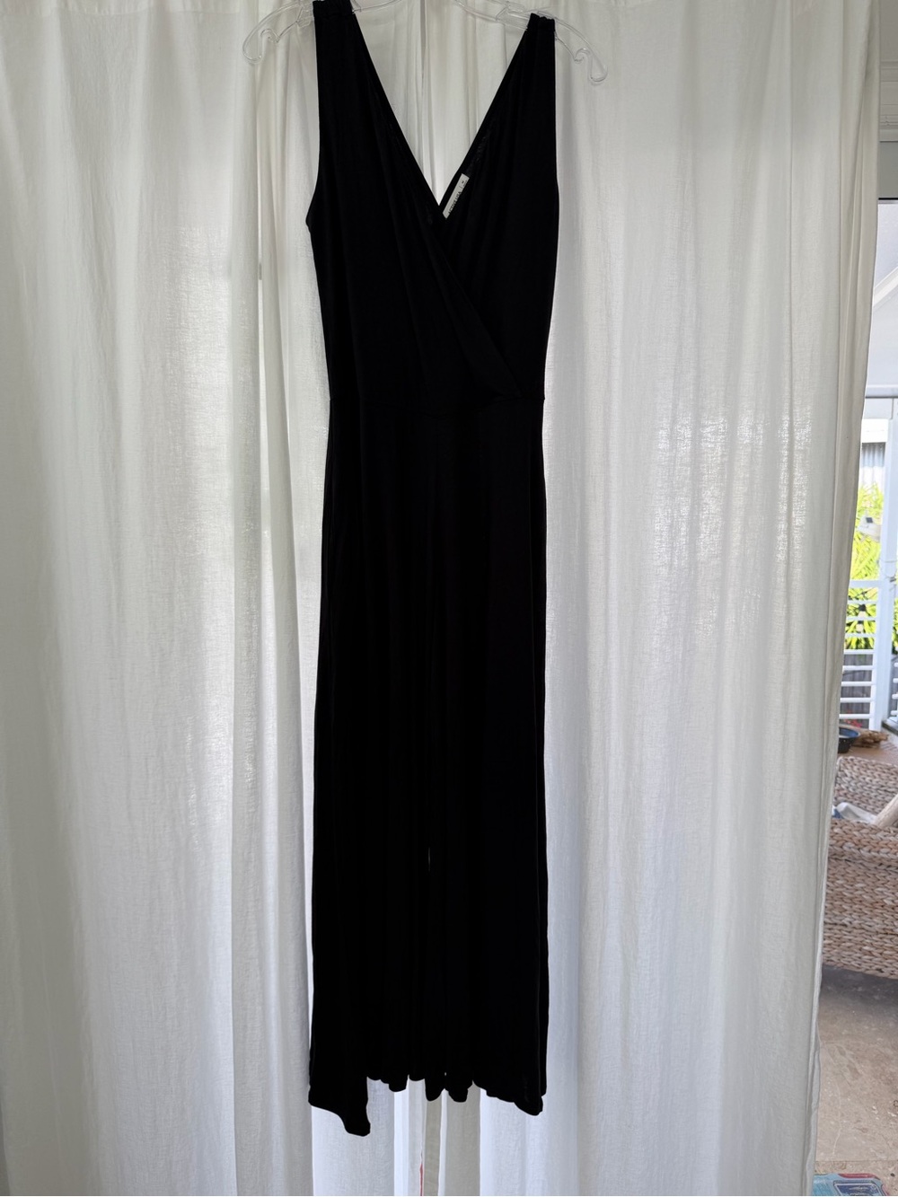 Active USA Black Sleeveless V-Neck Jumpsuit